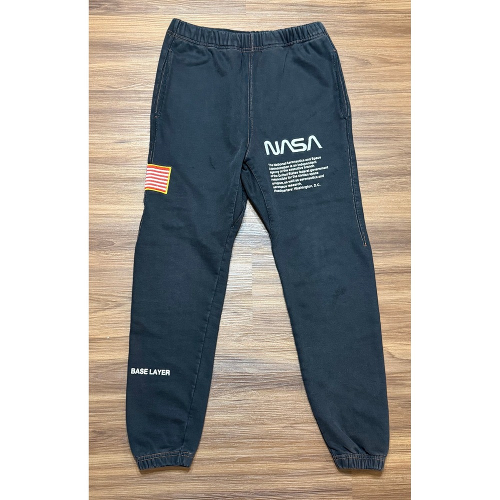 Heron Preston X NASA Sweatpants Mens Black Joggers Streetwear Base Layer Pants